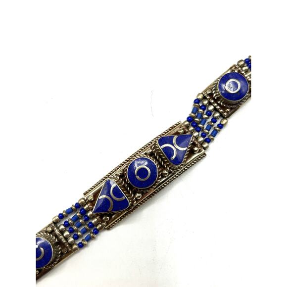 Blue Lapis Tibetan Silver Bracelet - Picture 3 of 4